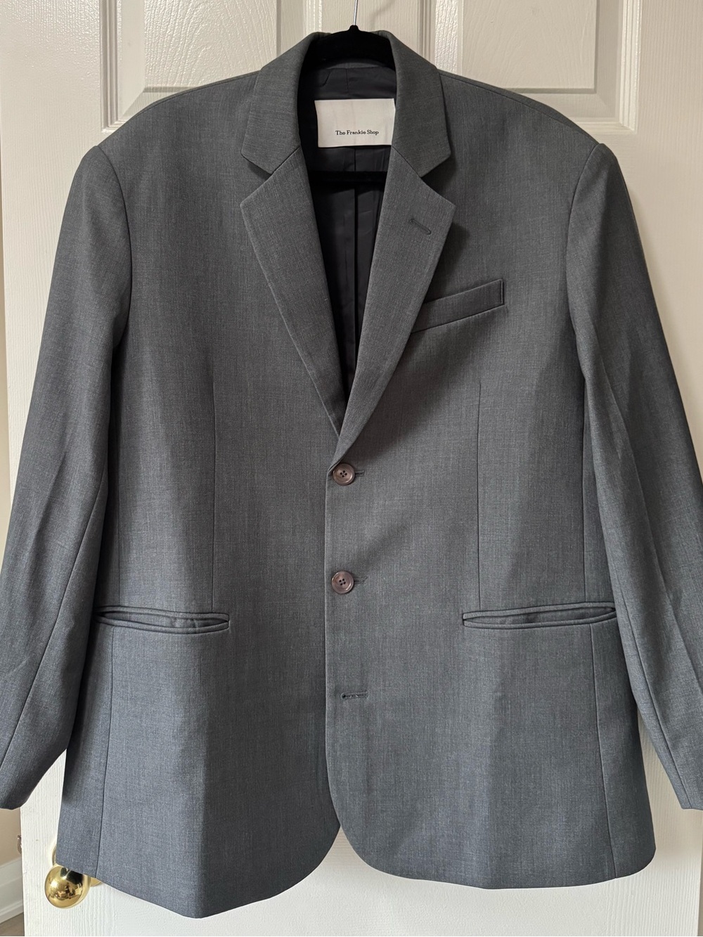 The Frankie Shop Gray Single-Breasted Blazer